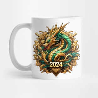 Wooden Gold Green Dragon 2024 No.4 Mug